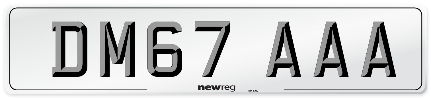 DM67 AAA Number Plate from New Reg